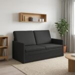 vidaXL Sofa pre 2 osoby Čierna 150 x 81 x 82 cm Látka