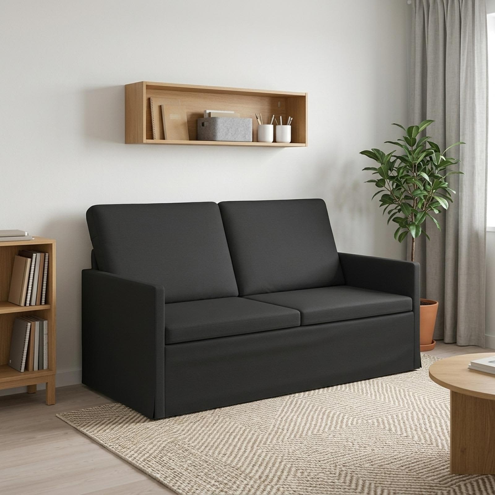 42041075_1.jpg vidaXL Sofa pre 2 osoby Čierna 150 x 81 x 82 cm Látka – Obrázok 1