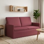 vidaXL Sofa pre 2 osoby Víno červené 150 x 81 x 82 cm Látka