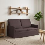 vidaXL Sofa pre 2 osoby Tmavohnedá 150 x 81 x 82 cm Látka