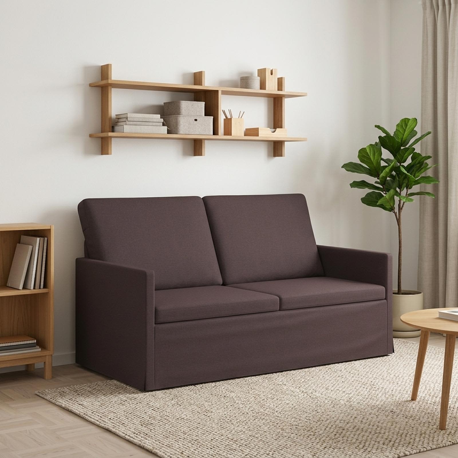 42041077_1.jpg vidaXL Sofa pre 2 osoby Tmavohnedá 150 x 81 x 82 cm Látka – Obrázok 1