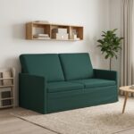 vidaXL Sofa pre 2 osoby Tmavozelená 150 x 81 x 82 cm Látka