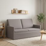 vidaXL Sofa pre 2 osoby Sivohnedá 150 x 81 x 82 cm Látka