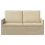 vidaXL Sofa pre 2 osoby Krémová 150 x 81 x 82 cm Látka – Obrázok 3
