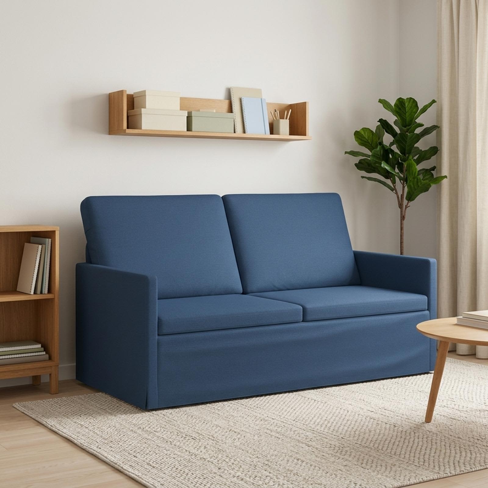 42041081_1.jpg vidaXL Sofa pre 2 osoby Modrá 150 x 81 x 82 cm Látka – Obrázok 1