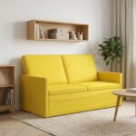 vidaXL Sofa pre 2 osoby Svetložltá 150 x 81 x 82 cm Látka