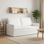 vidaXL Sofa pre 2 osoby Biela 150 x 81 x 82 cm Látka