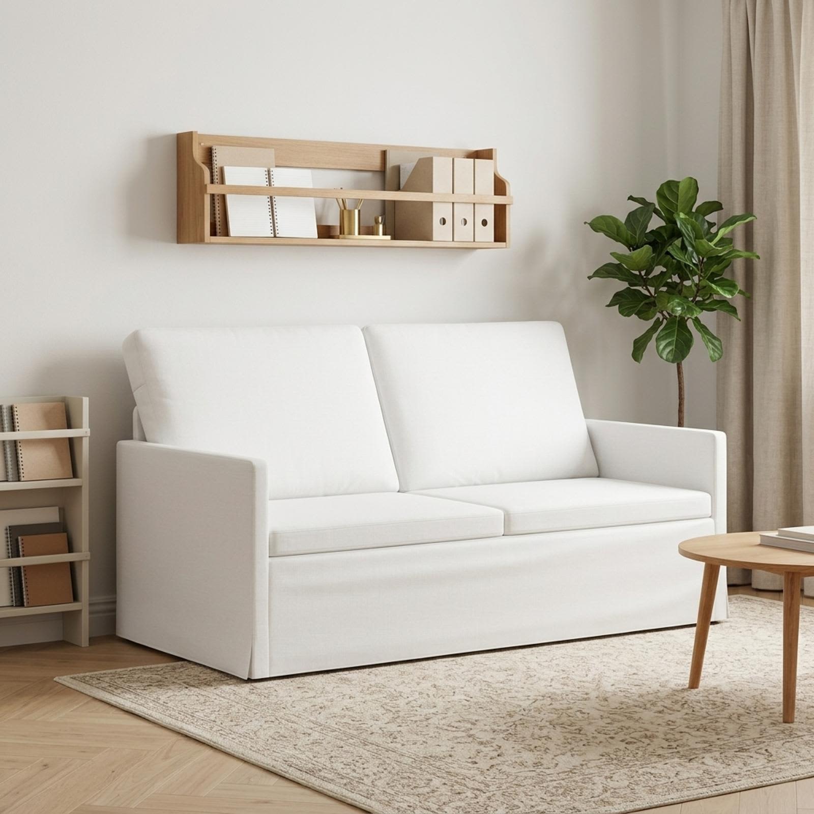 42041083_1.jpg vidaXL Sofa pre 2 osoby Biela 150 x 81 x 82 cm Látka – Obrázok 1