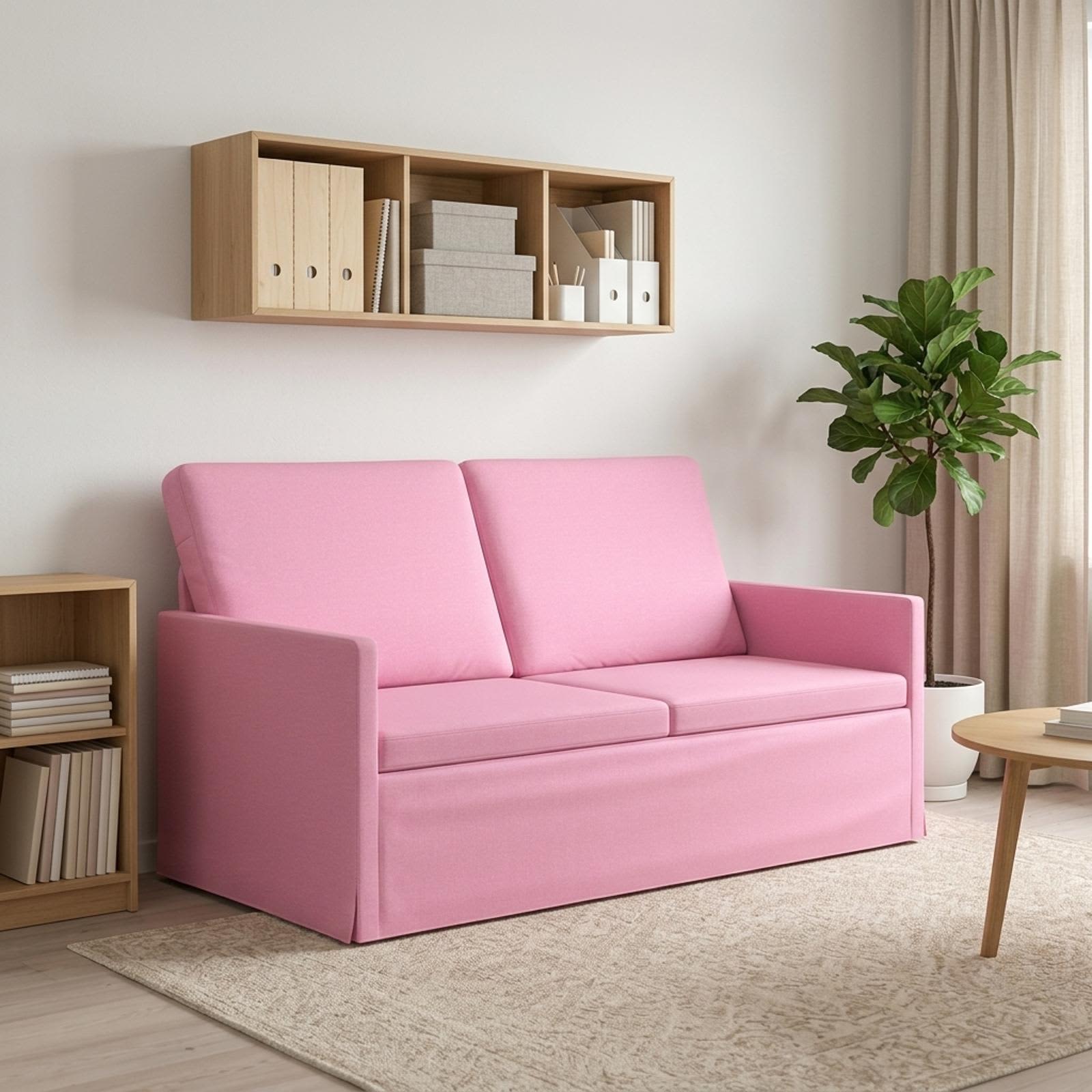 42041084_1.jpg vidaXL Sofa pre 2 osoby Ružová 150 x 81 x 82 cm Látka – Obrázok 1