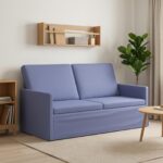 vidaXL Sofa pre 2 osoby Modrá džínovina 150 x 81 x 82 cm Látka