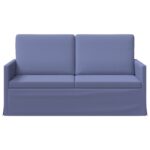 vidaXL Sofa pre 2 osoby Modrá džínovina 150 x 81 x 82 cm Látka – Obrázok 3