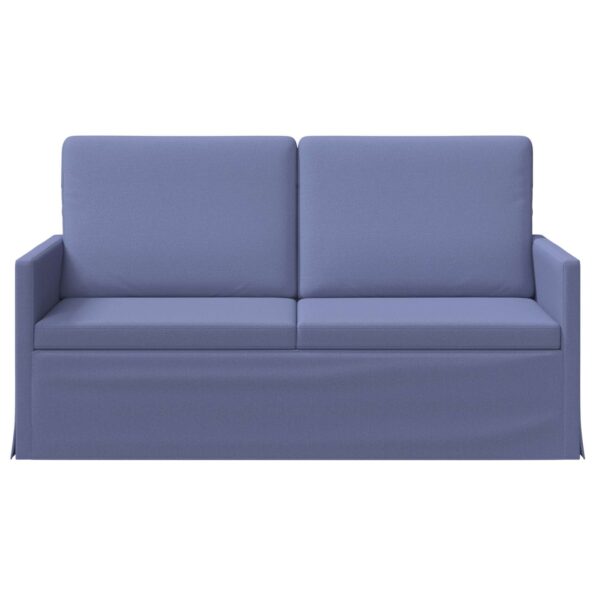 vidaXL Sofa pre 2 osoby Modrá džínovina 150 x 81 x 82 cm Látka – Obrázok 3