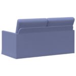 vidaXL Sofa pre 2 osoby Modrá džínovina 150 x 81 x 82 cm Látka – Obrázok 5