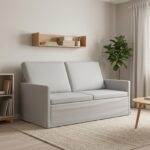 vidaXL Sofa pre 2 osoby Oblá šedá 150 x 81 x 82 cm Látka