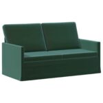 vidaXL Sofa pre 2 osoby Tmavozelená 150 x 81 x 82 cm Zamat – Obrázok 2