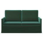vidaXL Sofa pre 2 osoby Tmavozelená 150 x 81 x 82 cm Zamat – Obrázok 3