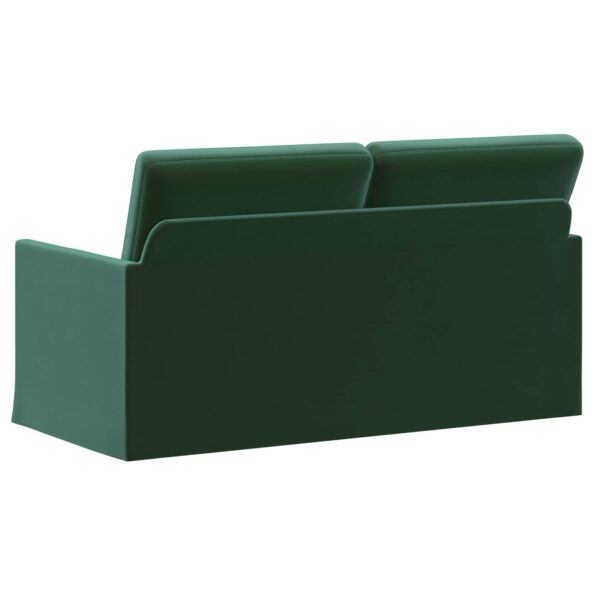 vidaXL Sofa pre 2 osoby Tmavozelená 150 x 81 x 82 cm Zamat – Obrázok 5