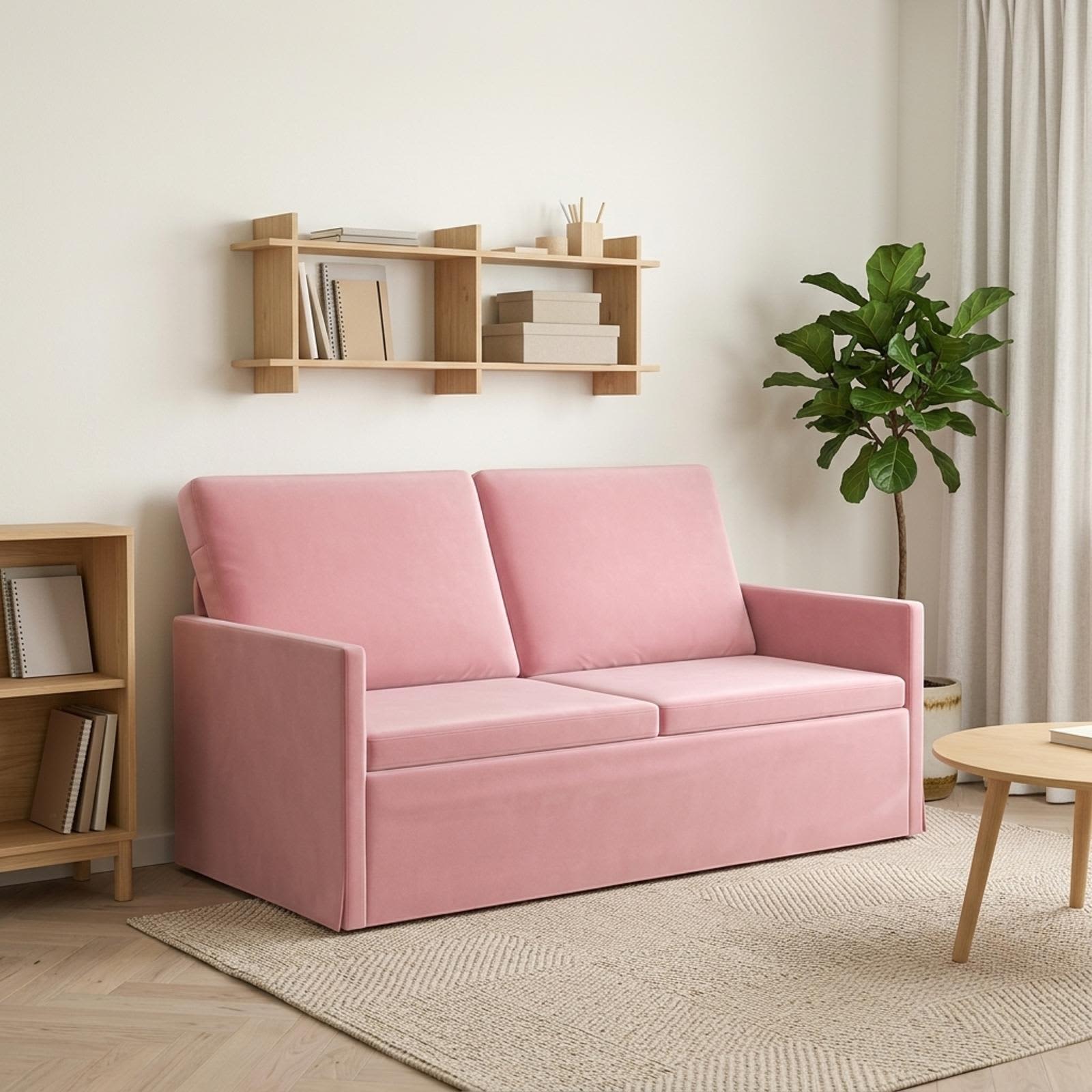 42041091_1.jpg vidaXL Sofa pre 2 osoby Ružová 150 x 81 x 82 cm Zamat – Obrázok 1