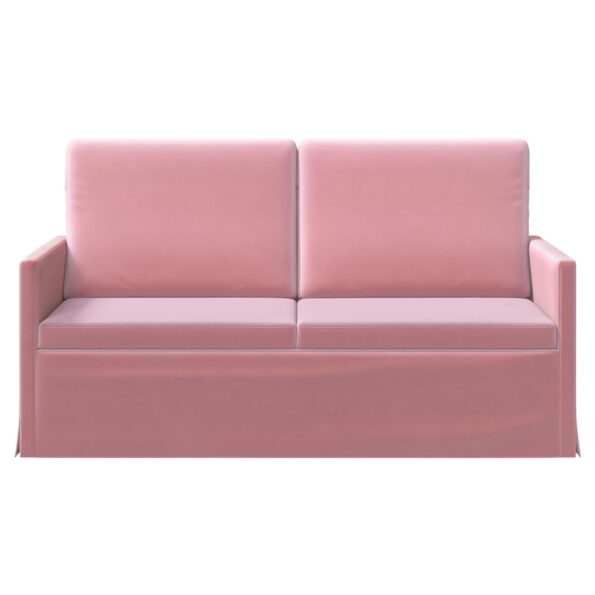 vidaXL Sofa pre 2 osoby Ružová 150 x 81 x 82 cm Zamat – Obrázok 3