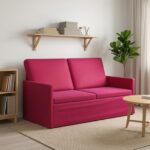 vidaXL Sofa pre 2 osoby Víno červené 150 x 81 x 82 cm Zamat