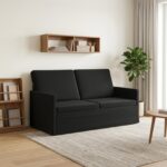 vidaXL Sofa pre 2 osoby Čierna 150 x 81 x 82 cm Zamat