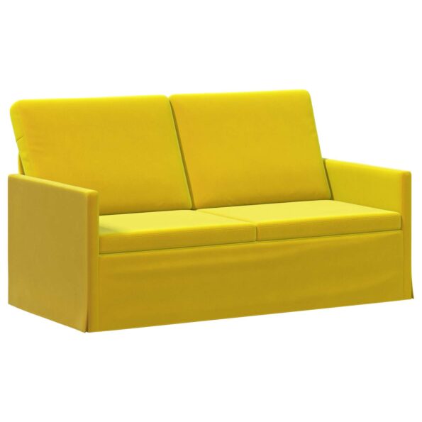 vidaXL Sofa pre 2 osoby Žltá 150 x 81 x 82 cm Zamat – Obrázok 2