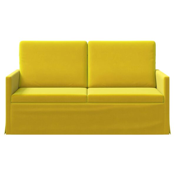 vidaXL Sofa pre 2 osoby Žltá 150 x 81 x 82 cm Zamat – Obrázok 3