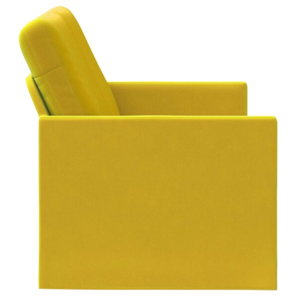vidaXL Sofa pre 2 osoby Žltá 150 x 81 x 82 cm Zamat – Obrázok 4