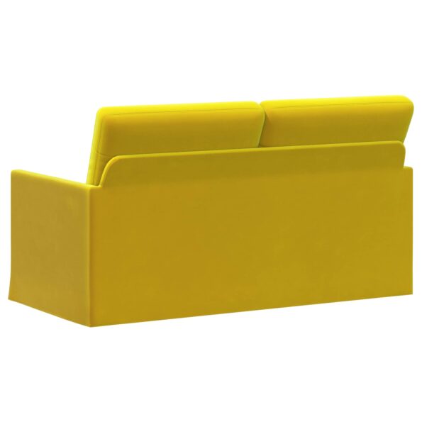vidaXL Sofa pre 2 osoby Žltá 150 x 81 x 82 cm Zamat – Obrázok 5