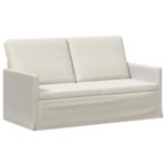 vidaXL Sofa pre 2 osoby Krémová 150 x 81 x 82 cm Zamat – Obrázok 2