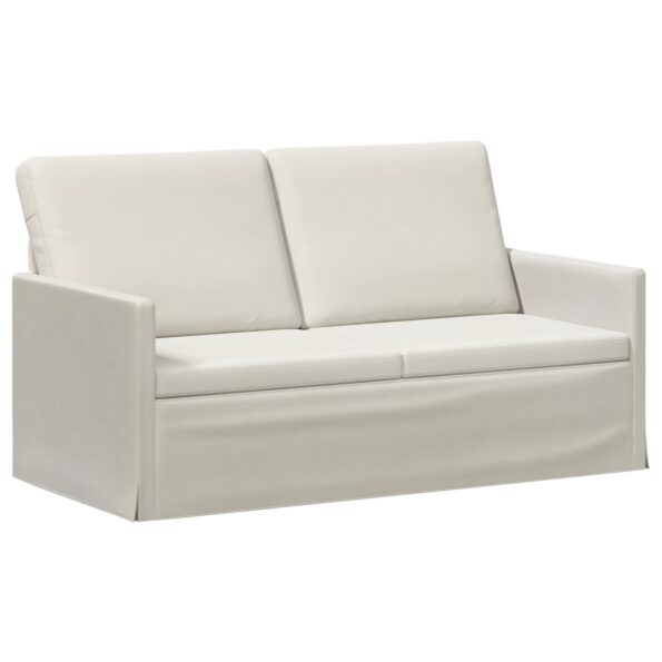 vidaXL Sofa pre 2 osoby Krémová 150 x 81 x 82 cm Zamat – Obrázok 2