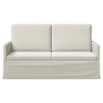 vidaXL Sofa pre 2 osoby Krémová 150 x 81 x 82 cm Zamat – Obrázok 3