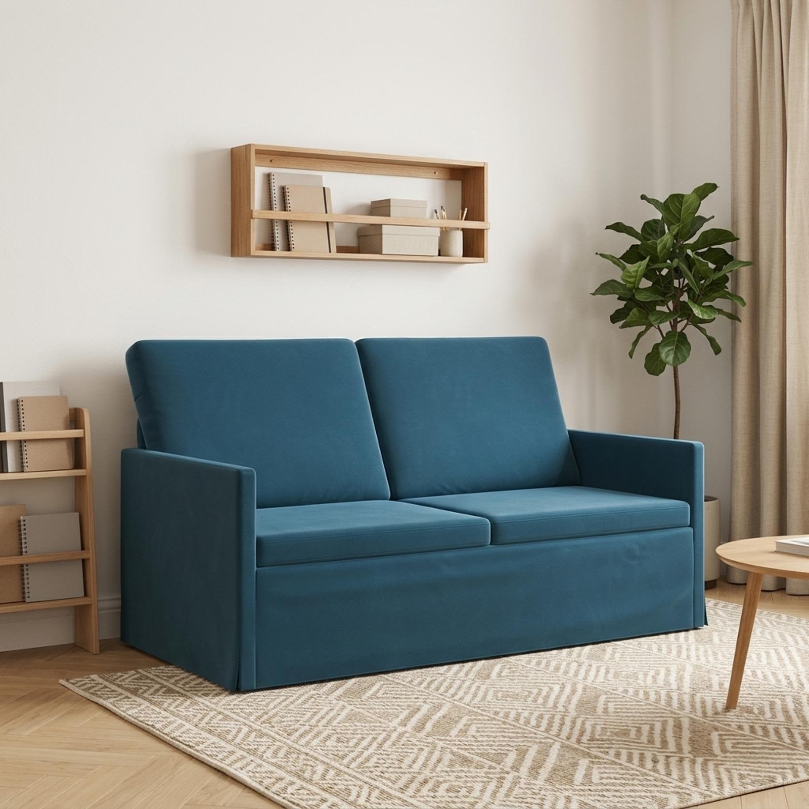 42041096_1.jpg vidaXL Sofa pre 2 osoby Modrá 150 x 81 x 82 cm Zamat – Obrázok 1
