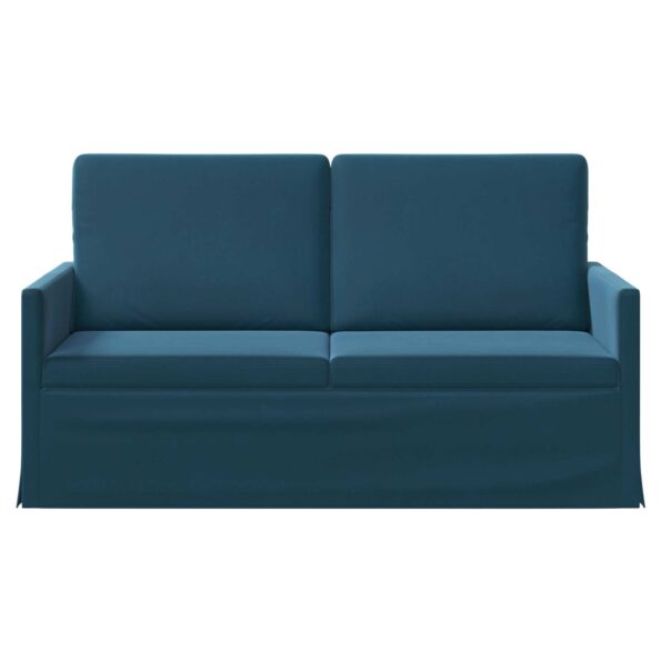 vidaXL Sofa pre 2 osoby Modrá 150 x 81 x 82 cm Zamat – Obrázok 3