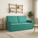 vidaXL Sofa pre 2 osoby Tyrkysová 150 x 81 x 82 cm Zamat