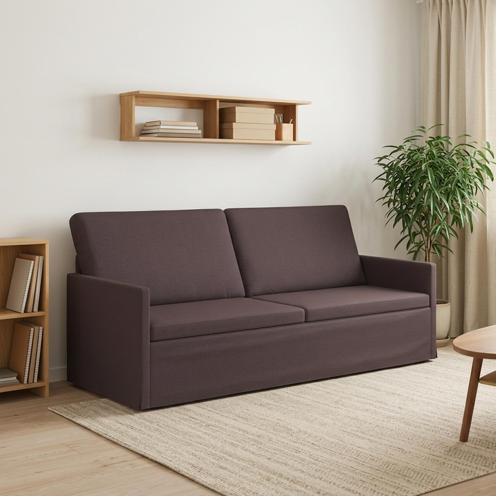 42041110_1.jpg vidaXL Sedačka pre 3 Tmavohnedá 190 x 81 x 82 cm Látka – Obrázok 1