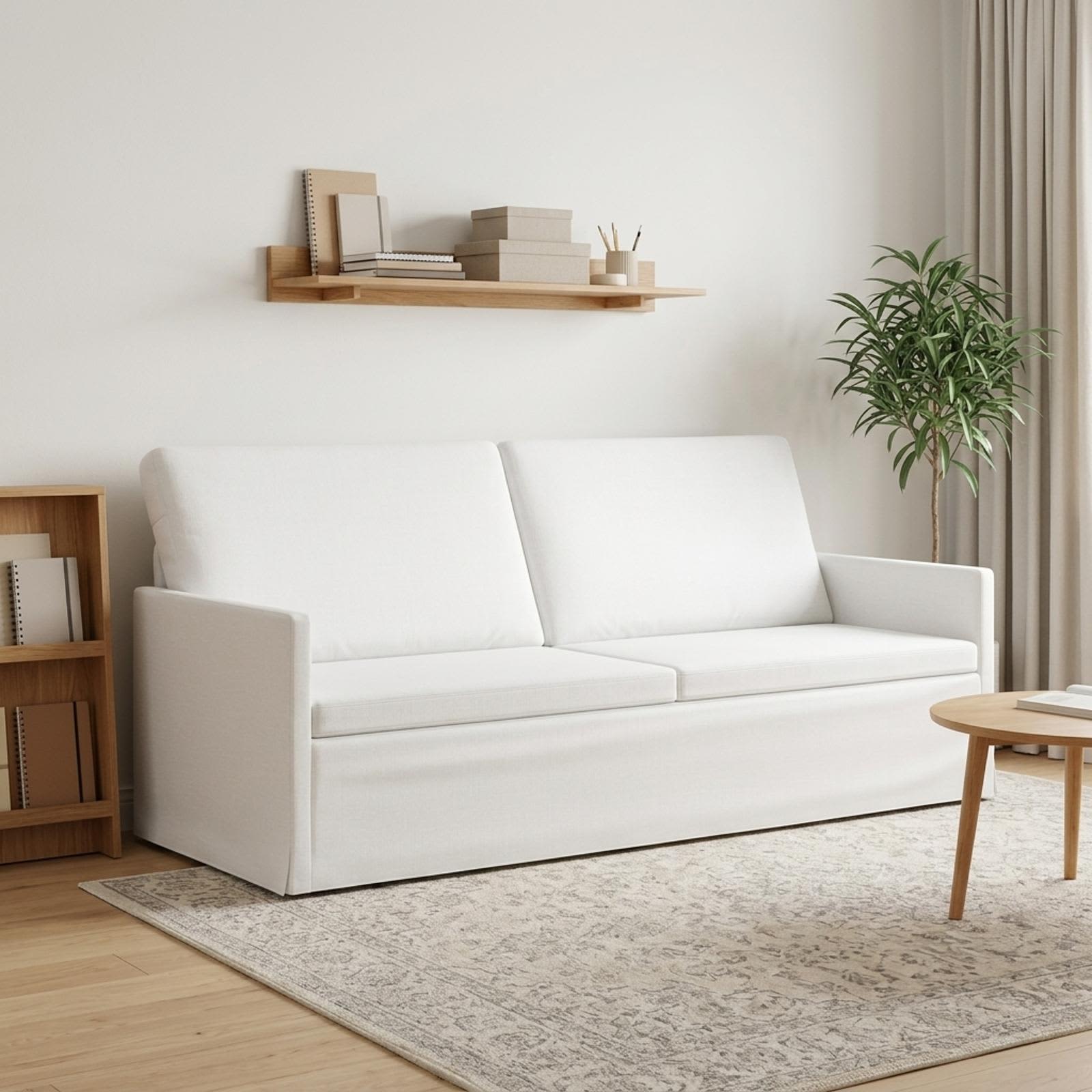 42041116_1.jpg vidaXL Sedačka pre 3 Biela 190 x 81 x 82 cm Látka – Obrázok 1
