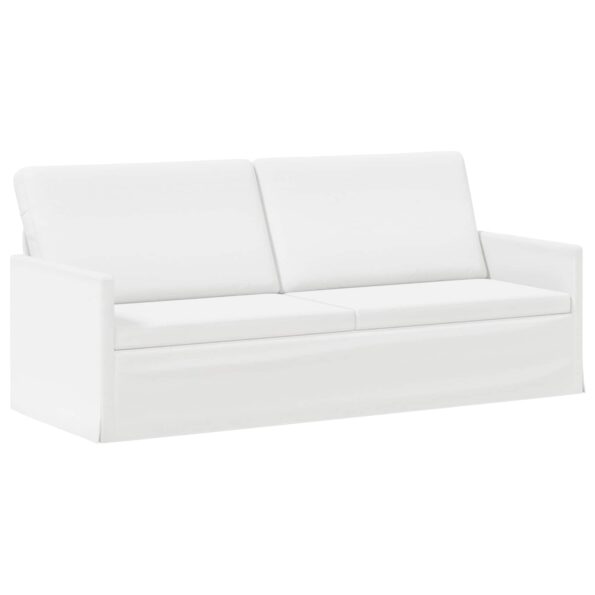 vidaXL Sedačka pre 3 Biela 190 x 81 x 82 cm Látka – Obrázok 2