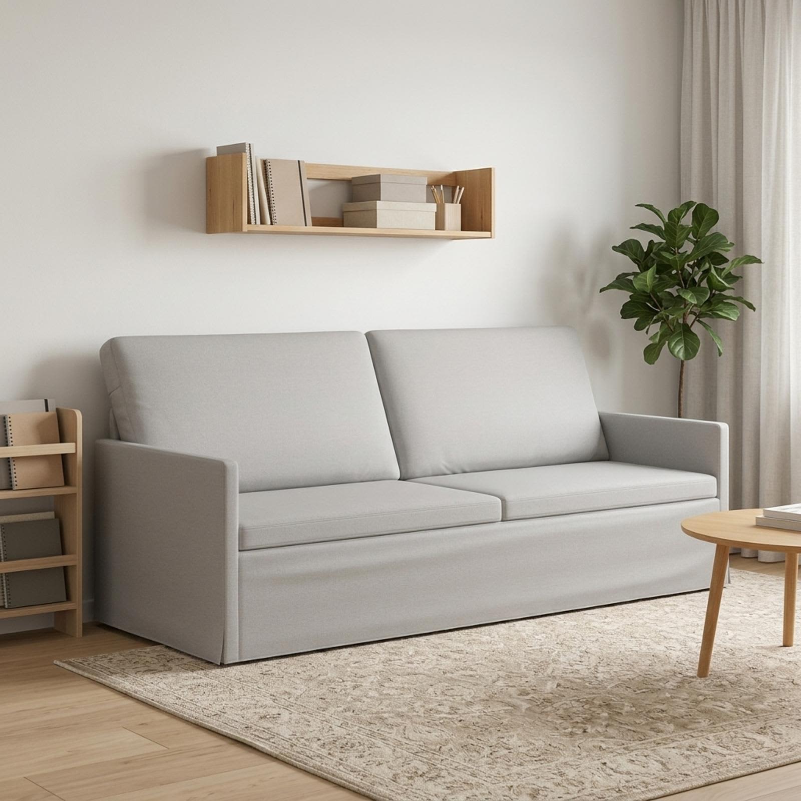 42041119_1.jpg vidaXL Sedačka pre 3 Oblá šedá 190 x 81 x 82 cm Látka – Obrázok 1