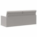 vidaXL Sedačka pre 3 Oblá šedá 190 x 81 x 82 cm Látka – Obrázok 5