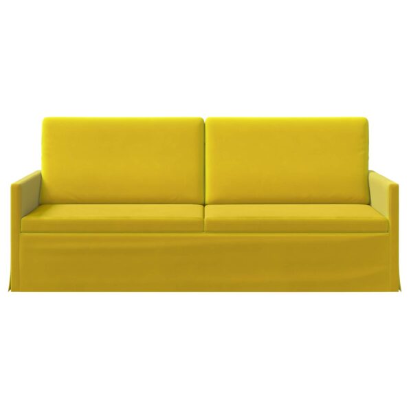 vidaXL Sedačka pre 3 Žltá 190 x 81 x 82 cm Zamat – Obrázok 3