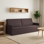 vidaXL Sedačka pre 3 Tmavohnedá 220 x 81 x 82 cm Látka