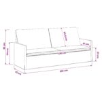 vidaXL Sedačka pre 3 Tmavohnedá 220 x 81 x 82 cm Látka – Obrázok 9