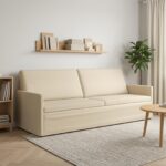 vidaXL Sedačka pre 3 Krémová 220 x 81 x 82 cm Látka