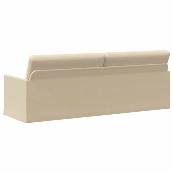 vidaXL Sedačka pre 3 Krémová 220 x 81 x 82 cm Látka – Obrázok 5