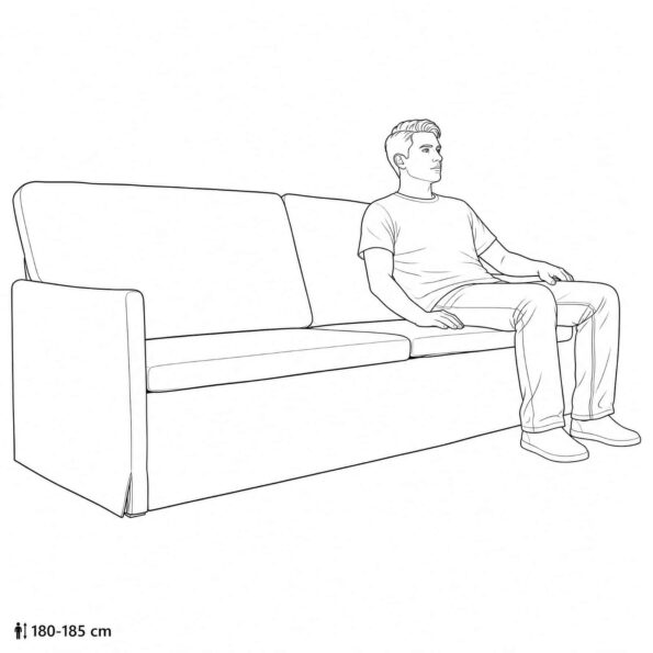 vidaXL Sedačka pre 3 Modrá 220 x 81 x 82 cm Látka – Obrázok 10