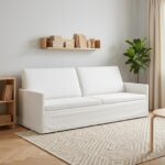vidaXL Sedačka pre 3 Biela 220 x 81 x 82 cm Látka