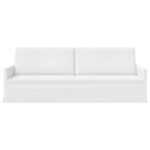 vidaXL Sedačka pre 3 Biela 220 x 81 x 82 cm Látka – Obrázok 3