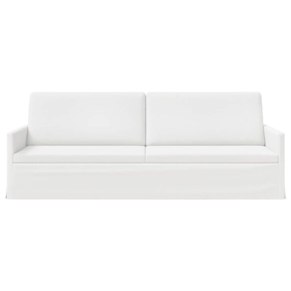 vidaXL Sedačka pre 3 Biela 220 x 81 x 82 cm Látka – Obrázok 3