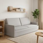 vidaXL Sedačka pre 3 Oblá šedá 220 x 81 x 82 cm Látka